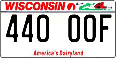 WI license plate 440OOF