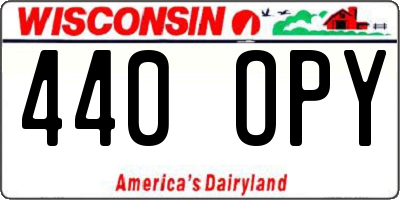 WI license plate 440OPY