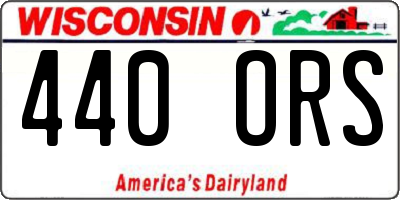 WI license plate 440ORS