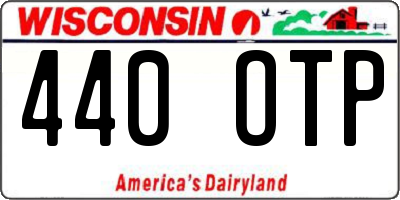 WI license plate 440OTP