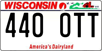 WI license plate 440OTT