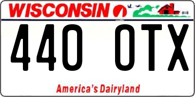 WI license plate 440OTX
