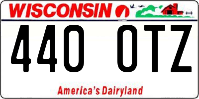 WI license plate 440OTZ