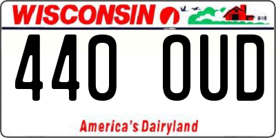WI license plate 440OUD