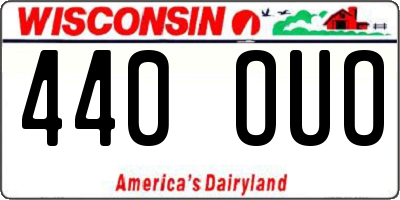 WI license plate 440OUO