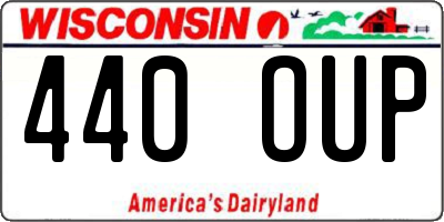 WI license plate 440OUP