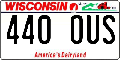 WI license plate 440OUS