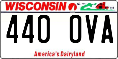 WI license plate 440OVA