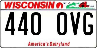 WI license plate 440OVG