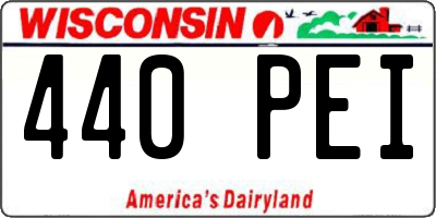 WI license plate 440PEI