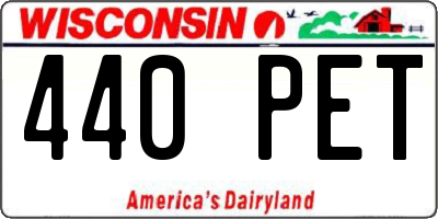 WI license plate 440PET
