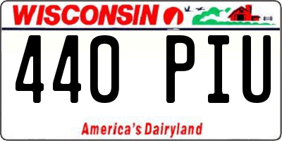 WI license plate 440PIU