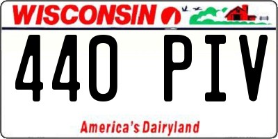 WI license plate 440PIV
