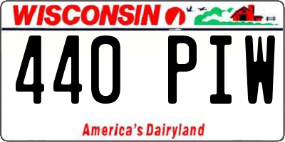 WI license plate 440PIW