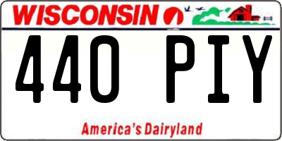 WI license plate 440PIY