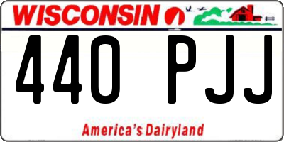 WI license plate 440PJJ