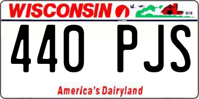 WI license plate 440PJS