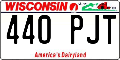 WI license plate 440PJT