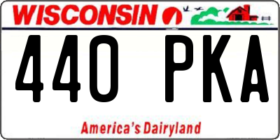 WI license plate 440PKA