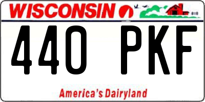 WI license plate 440PKF