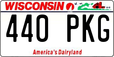 WI license plate 440PKG