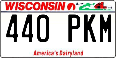 WI license plate 440PKM