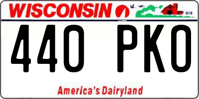WI license plate 440PKO