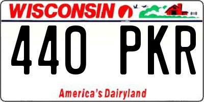 WI license plate 440PKR