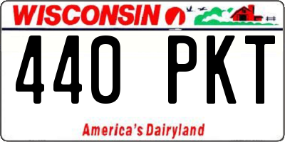 WI license plate 440PKT
