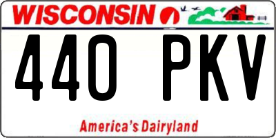 WI license plate 440PKV