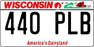 WI license plate 440PLB