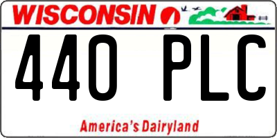 WI license plate 440PLC