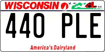WI license plate 440PLE