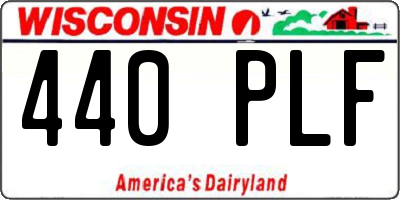 WI license plate 440PLF