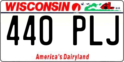 WI license plate 440PLJ