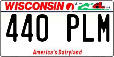 WI license plate 440PLM