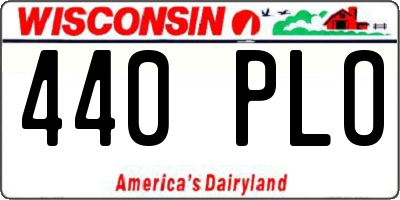 WI license plate 440PLO