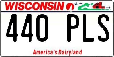 WI license plate 440PLS