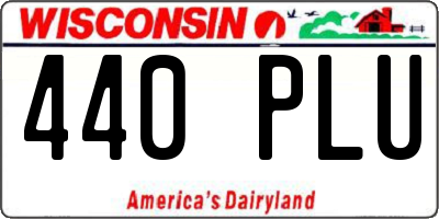 WI license plate 440PLU