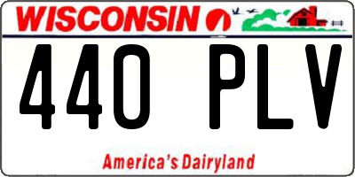 WI license plate 440PLV