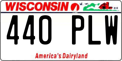 WI license plate 440PLW