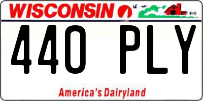 WI license plate 440PLY