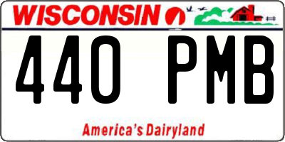 WI license plate 440PMB