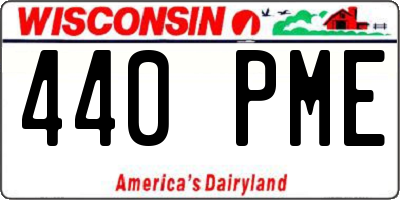 WI license plate 440PME
