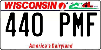 WI license plate 440PMF