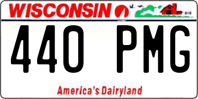 WI license plate 440PMG