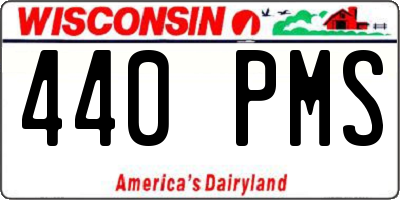 WI license plate 440PMS