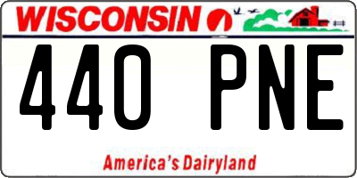 WI license plate 440PNE