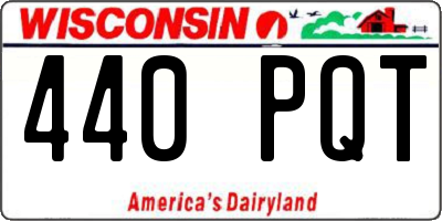 WI license plate 440PQT