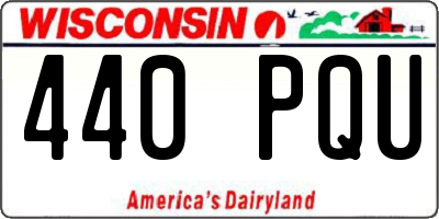 WI license plate 440PQU